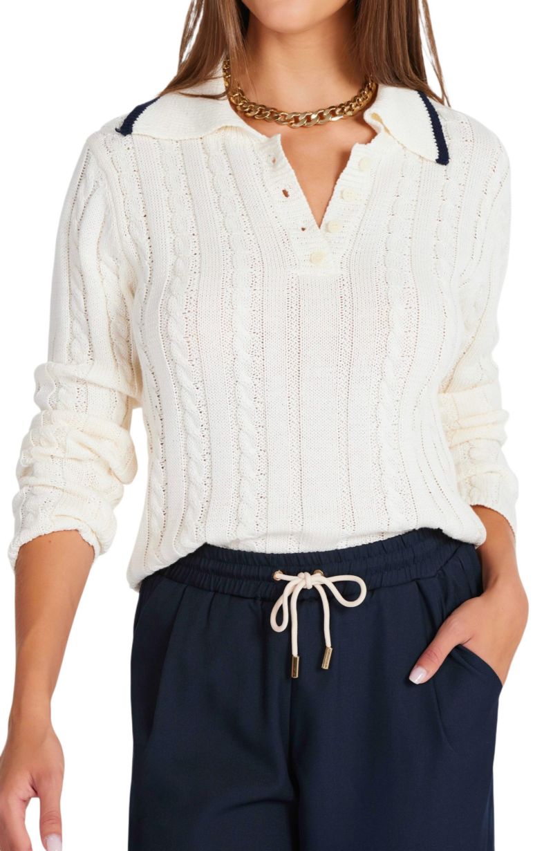 Women's BISHOP + YOUNG Jackie Polo Long Sleeve Sweater