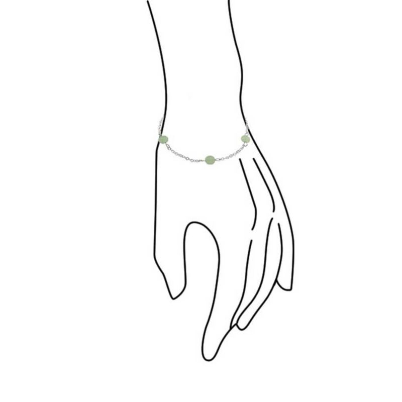 Delicate Jade Bead Ball Tin Cup Bracelet .925 Sterling Silver