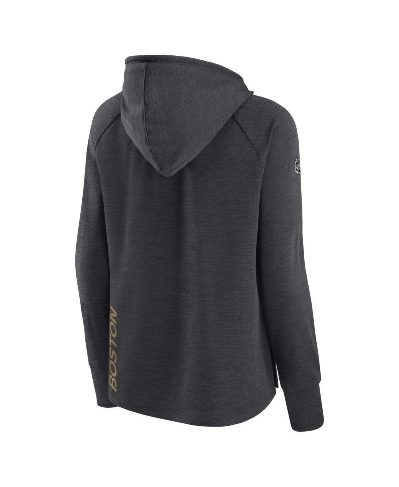 Women's Heather Charcoal Boston Bruins Authentic Pro Pullover Hoodie