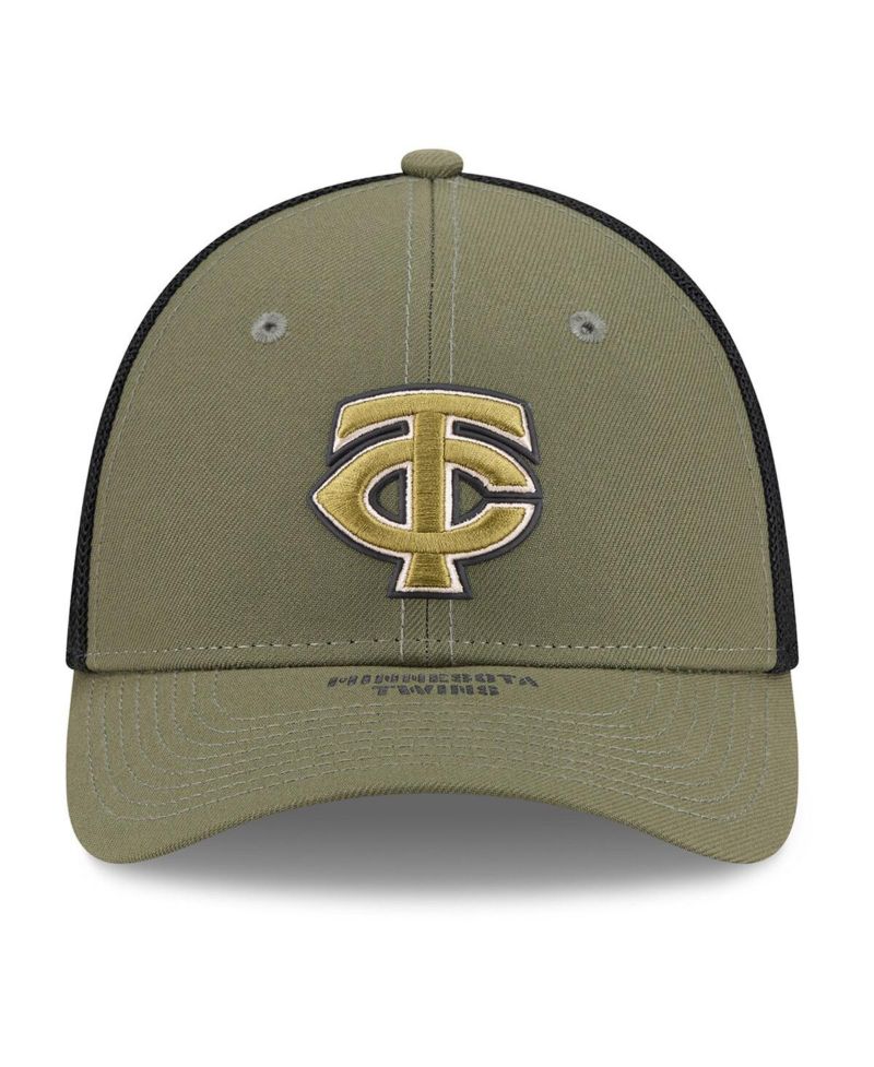 Men's Olive Minnesota Twins 2026 Armed Forces Day 39THIRTY M-Crown Flex Hat