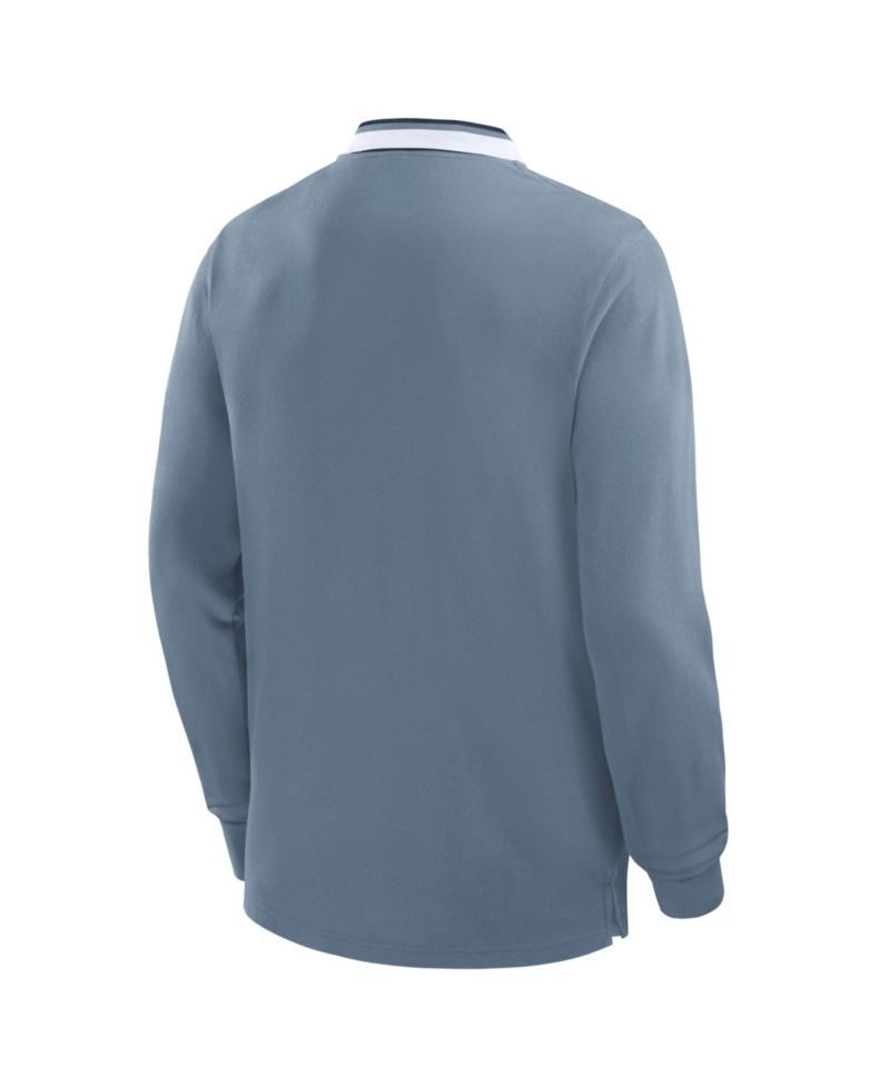 Men's Blue Milano Cortina 2026 Winter Olympics Tipped Long Sleeve Polo Shirt