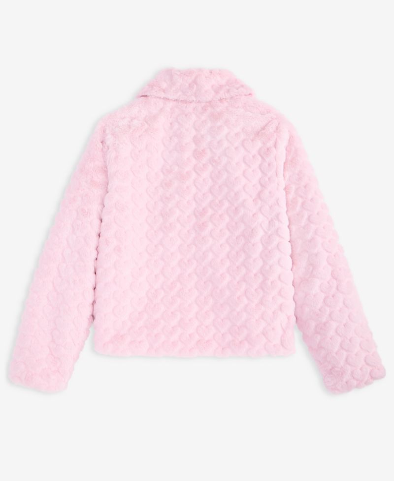 Girls' XS-XL Heart Faux-Fur Jacket
