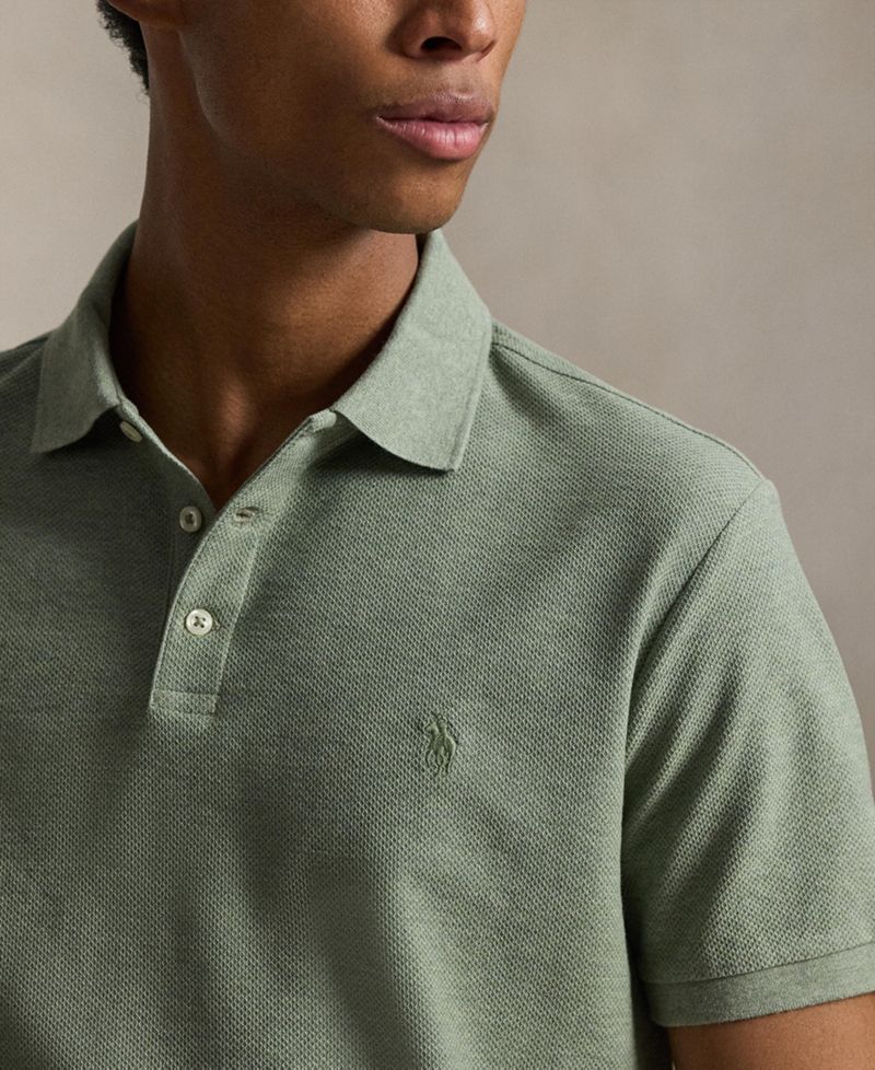 Men's Custom Slim-Fit Honeycomb-Mesh Polo Shirt