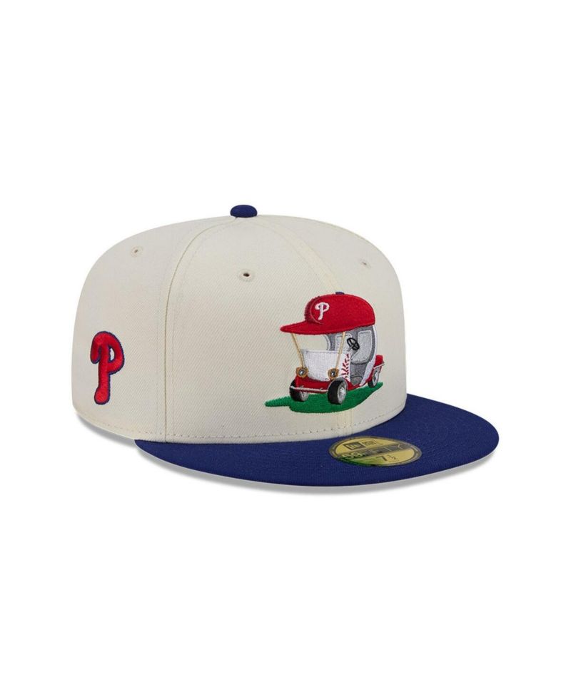 Men's Cream/Royal Philadelphia Phillies Bullpen Cart 59FIFTY Fitted Hat