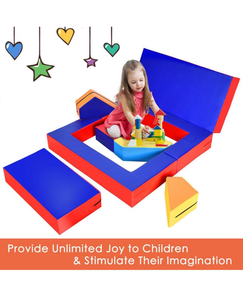 8 Pieces 4-in-1 Crawl Climb Foam Shapes Toddler Kids Playset