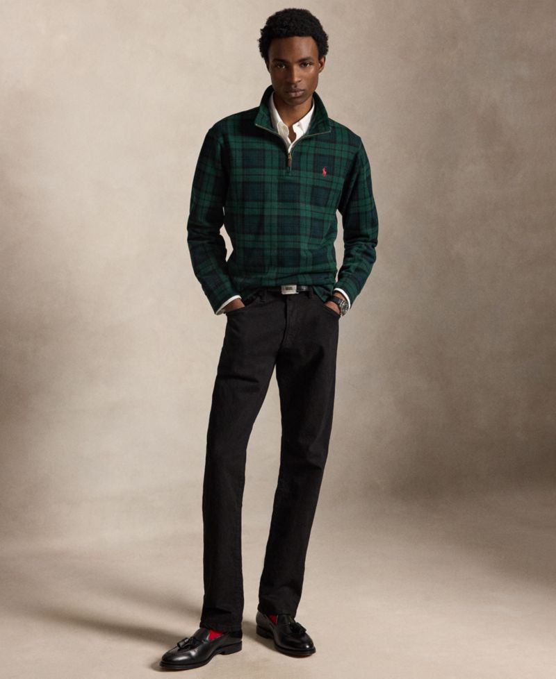 Men's Estate-Rib Cotton Quarter-Zip Pullover