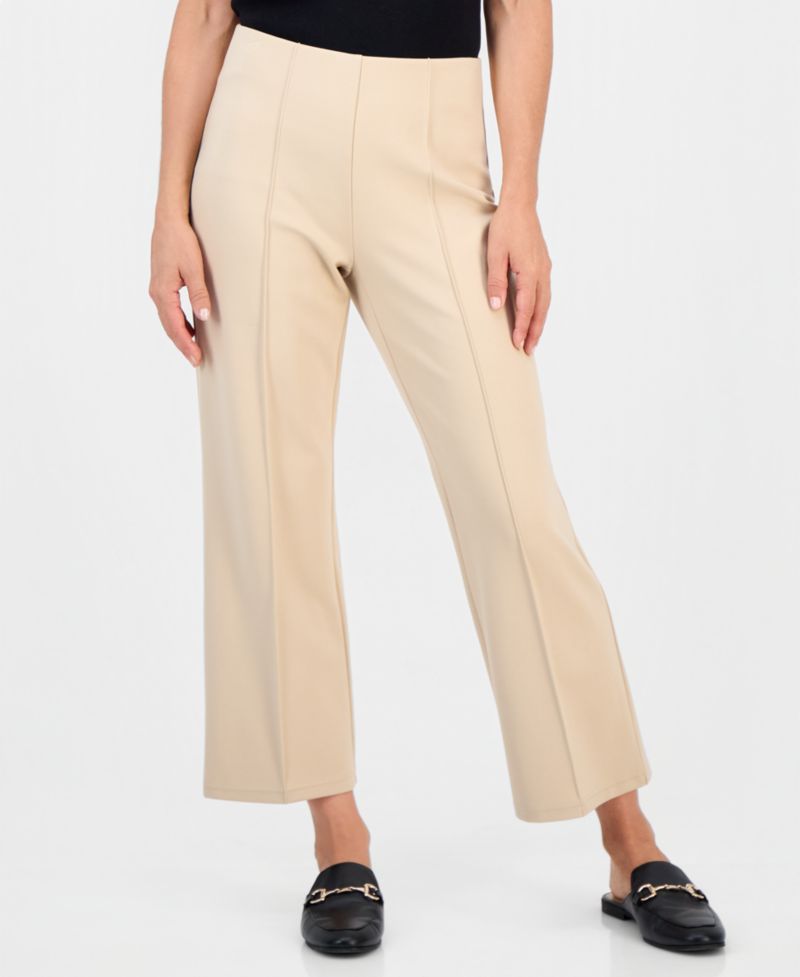 Petite Wide Leg Ponte Pull-On Pants