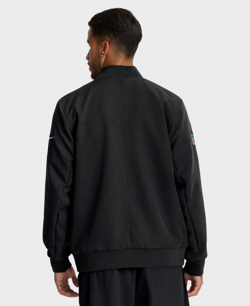 Men's Black San Francisco 49ers Sideline Full-Zip Bomber Jacket