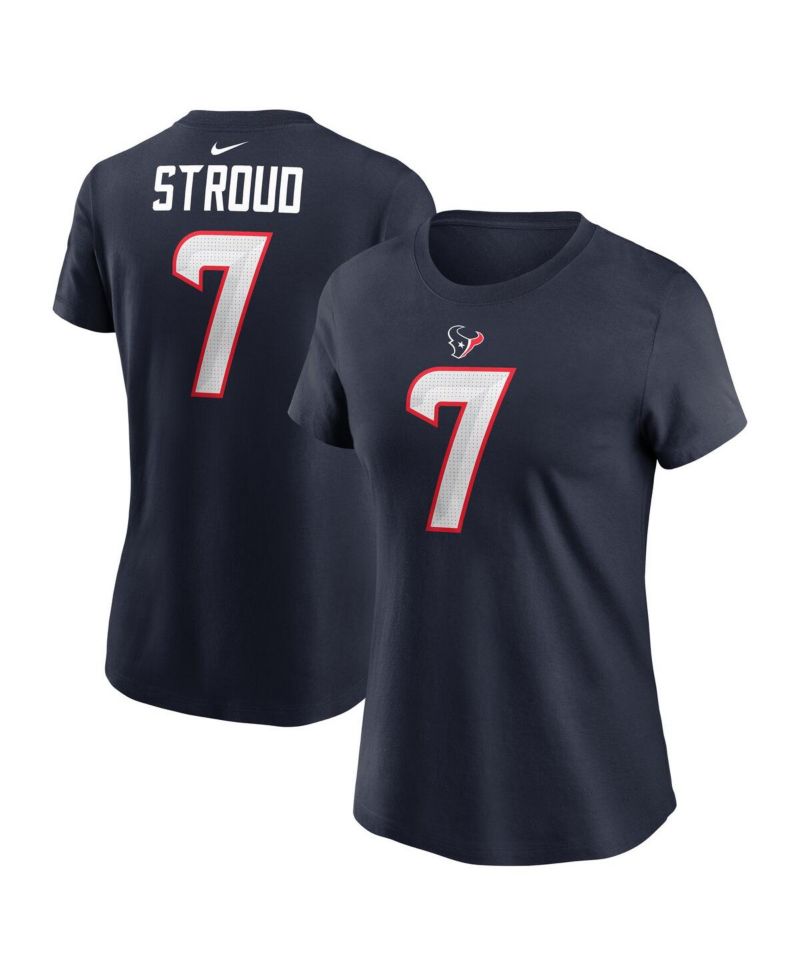 Women's C.J. Stroud Navy Houston Texans Player Name & Number T-Shirt