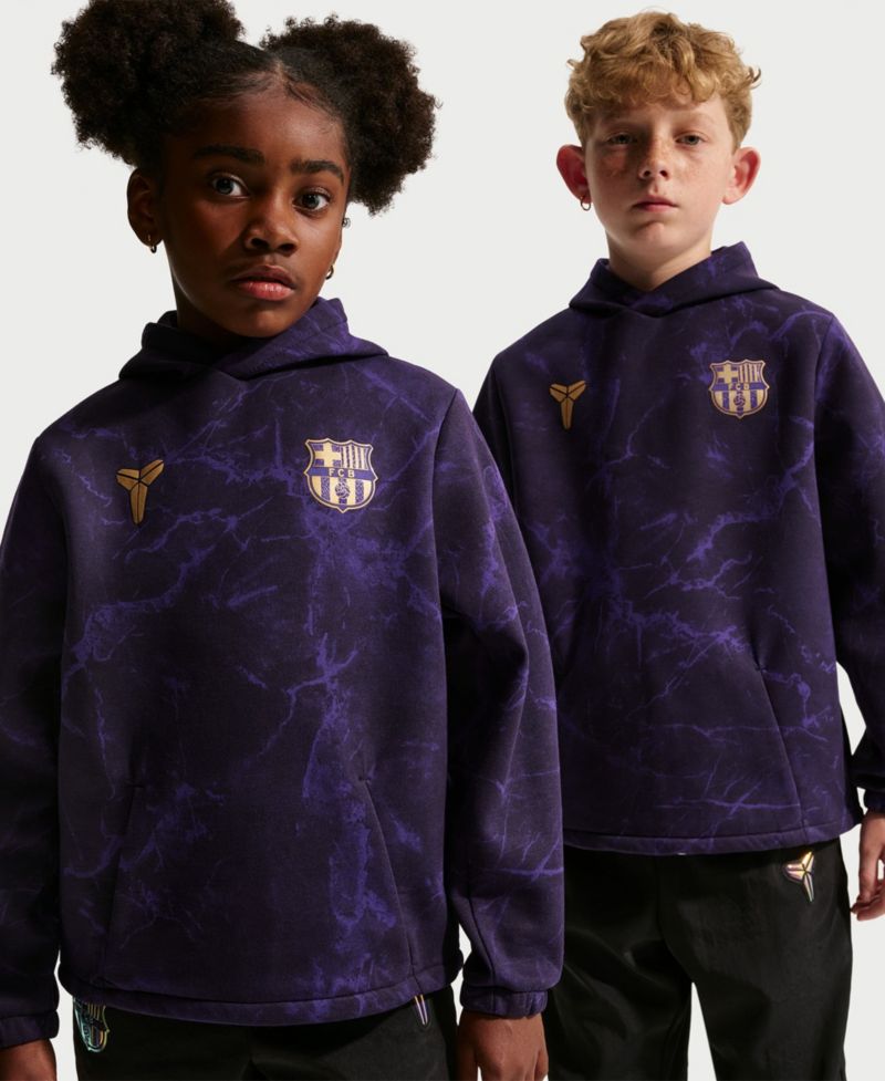 Big Boys and Girls Purple Barcelona 2026/27 Away Club Tri-Blend Hoodie