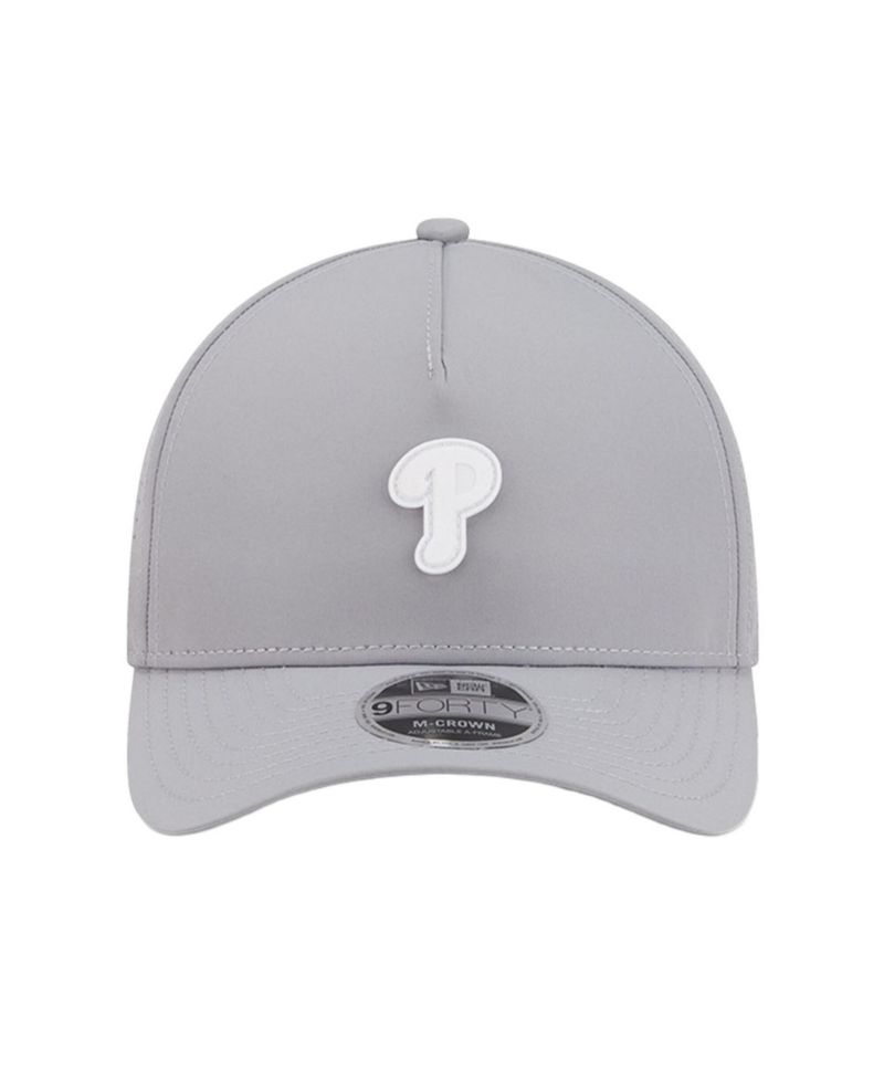 Men's Gray Philadelphia Phillies Micro Logo 9FORTY M-Crown A-Frame Adjustable Hat