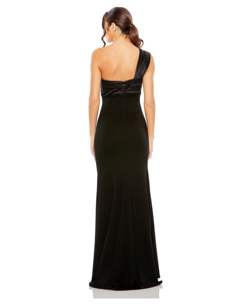 Women's One Shoulder Draped Trumpet Gown