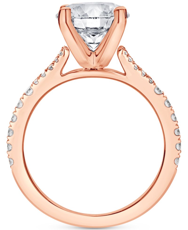 Certified Lab Grown Diamond Split Shank Engagement Ring (3-3/8 ct. t.w.) in 14k Gold