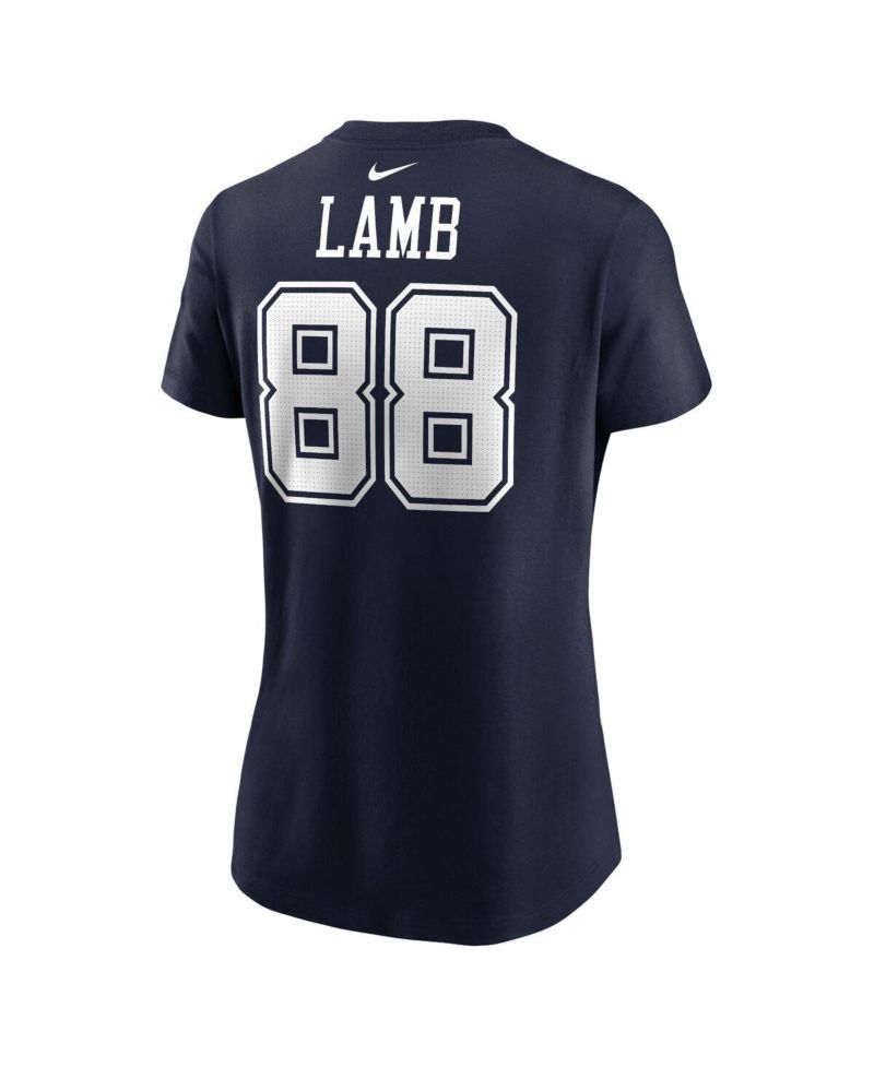 Women's CeeDee Lamb Navy Dallas Cowboys Player Name & Number T-Shirt