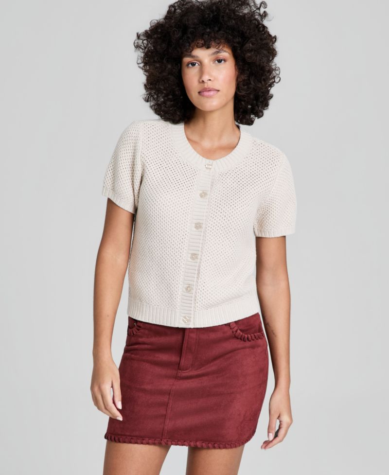 And Now This Women's Crewneck Button-Front Cardigan