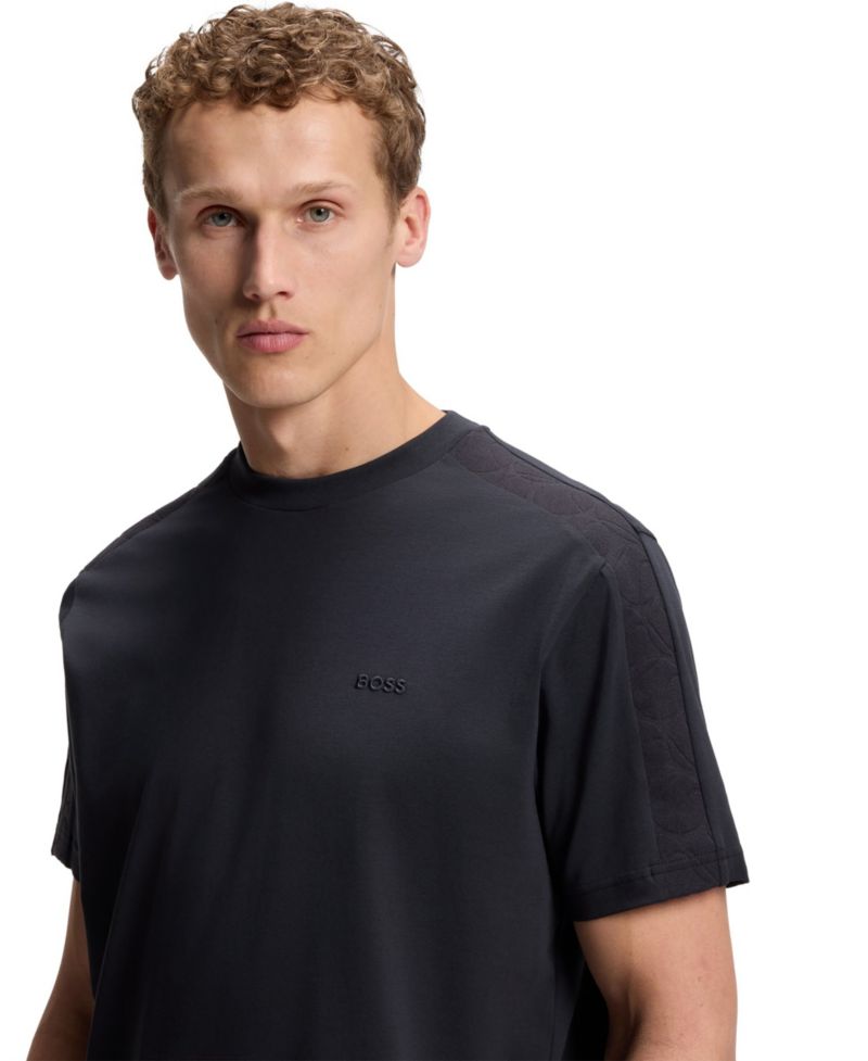 Men's Stretch-Cotton Regular-Fit Jacquard Tape T-Shirt