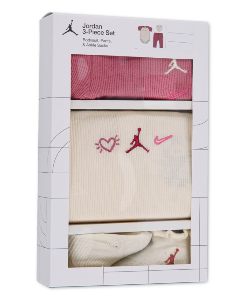 Baby Girls' Love Is in the Air Short-Sleeve Bodysuit, Flared Pants and Socks, 3-Piece Set