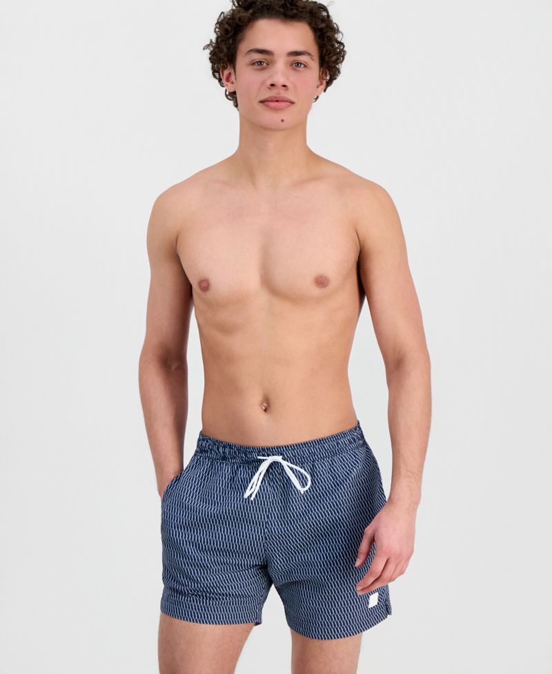 Men's Squiggle Print 5" Swim Trunks