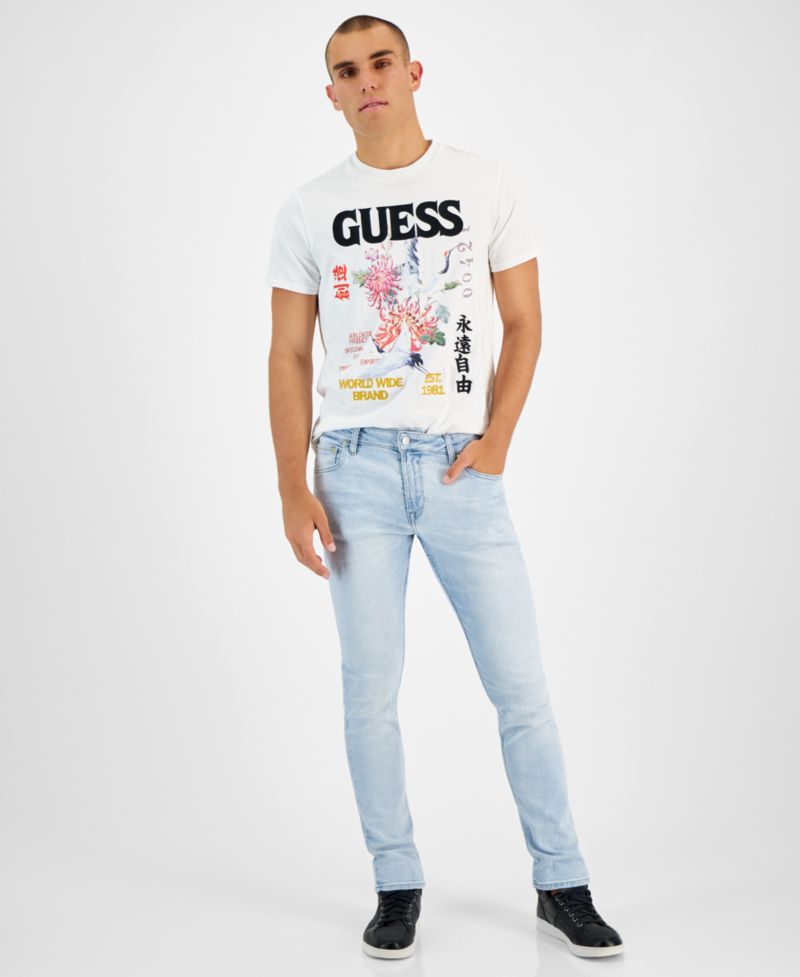 Men's Light-Wash Slim Tapered Fit Jeans