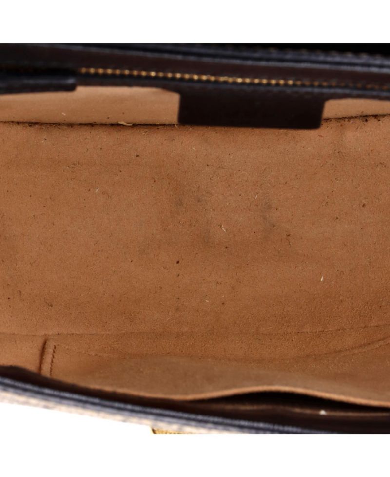 Small Padlock Saddle Shoulder Bag GG Coated Canvas and Leather