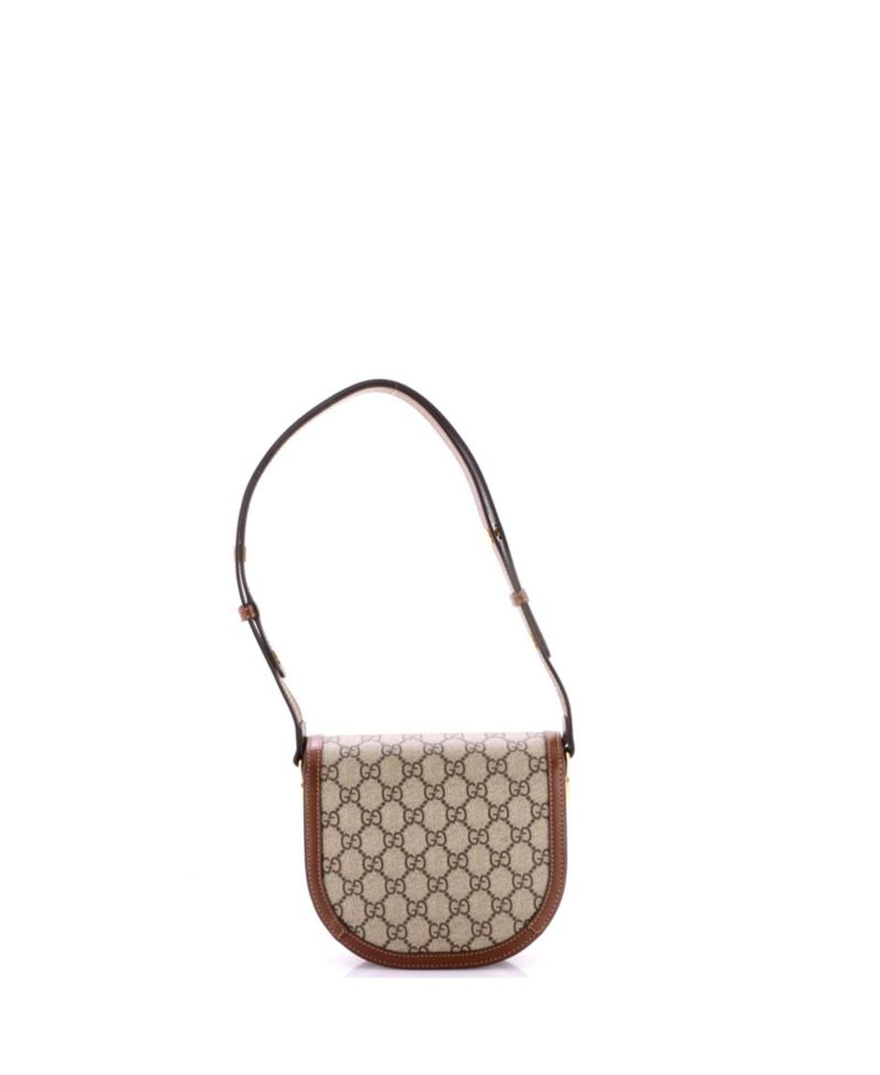 Mini Horsebit 1955 Rounded Shoulder Bag GG Coated Canvas and Leather