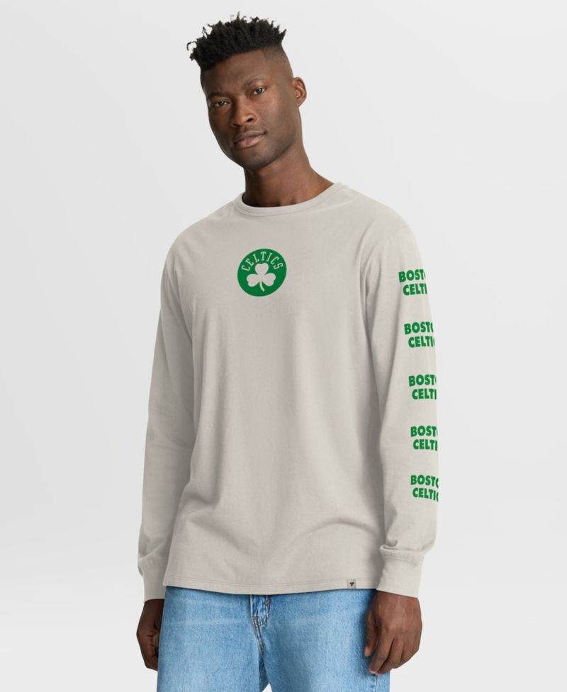 Men's Cream Boston Celtics Crossover Collection Ball Screen Action Premium Long Sleeve T-Shirt