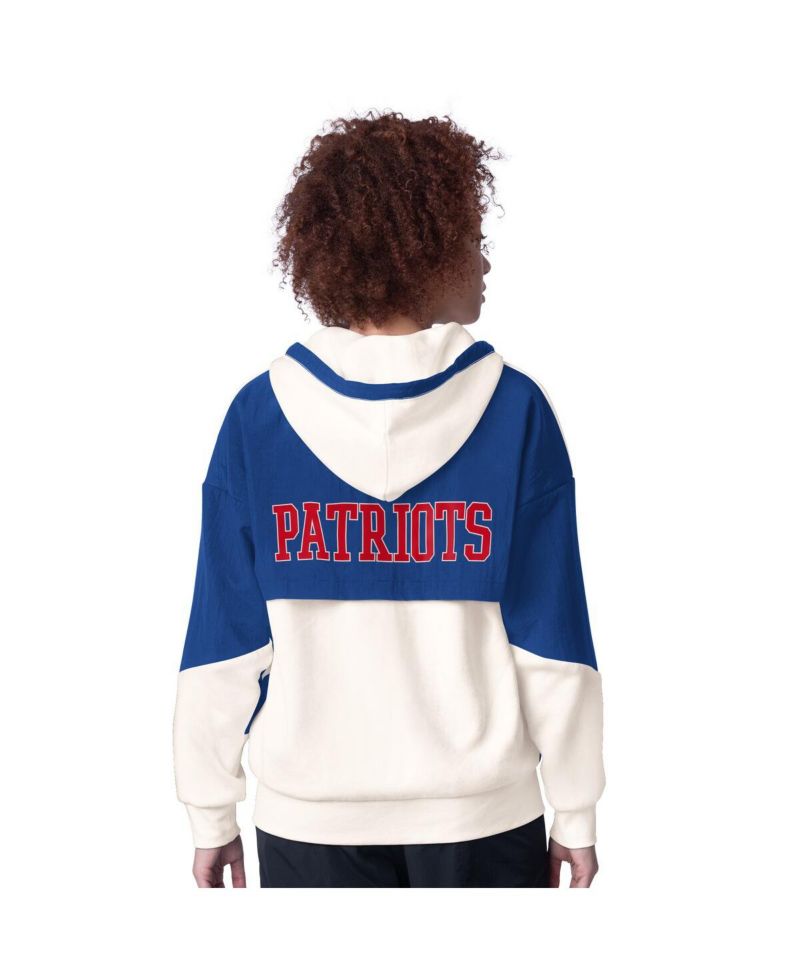 Women's White New England Patriots Scrimmage Full-Zip Hoodie
