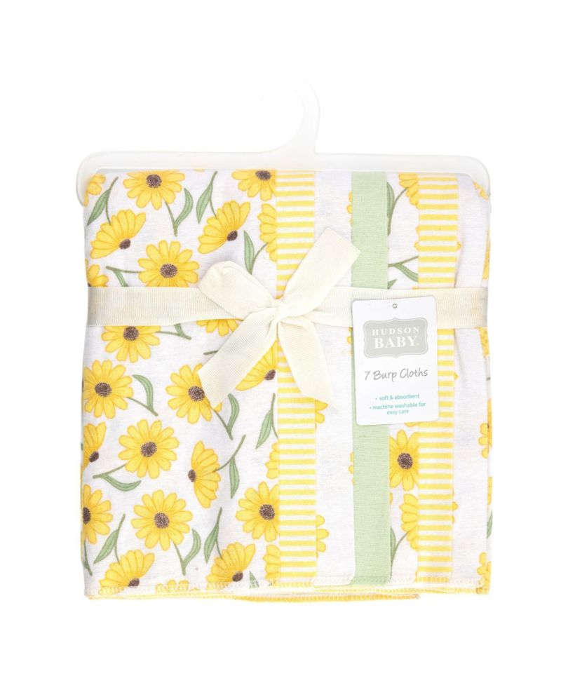 Girl Cotton Poly Flannel Burp Cloths 7-Pack