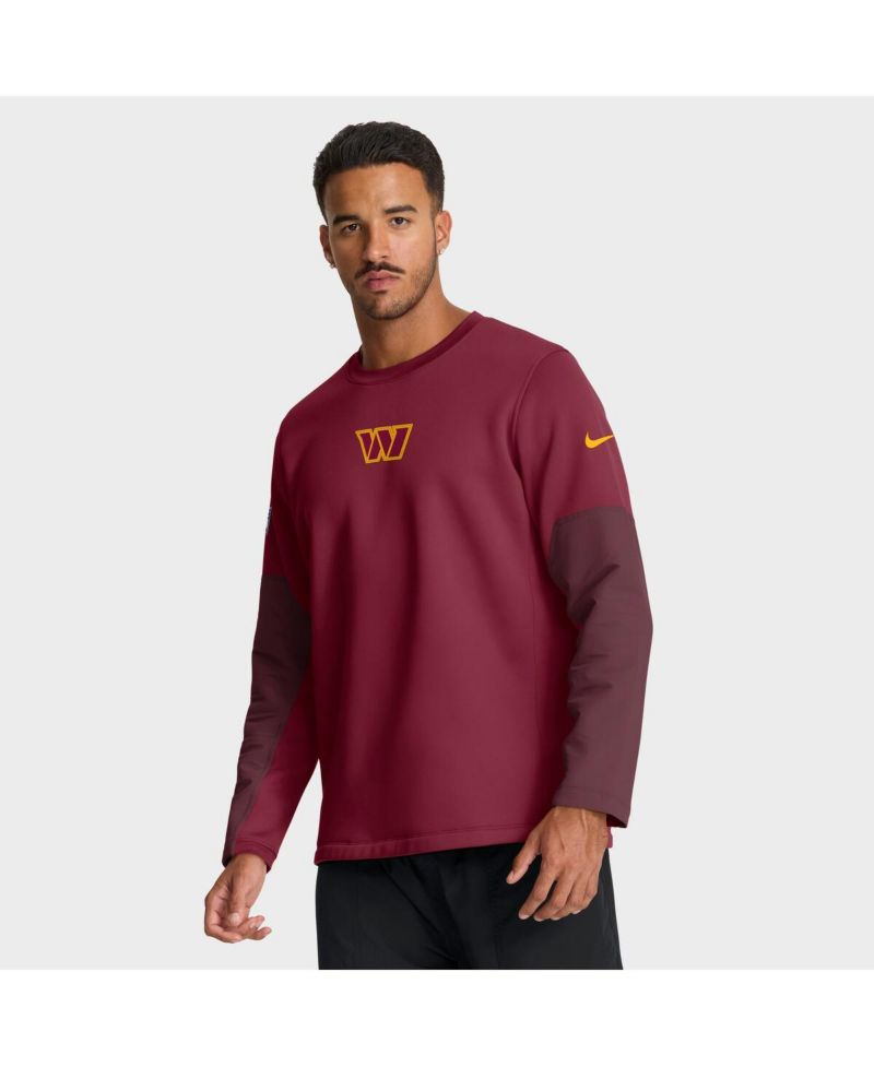 Men's Burgundy Washington Commanders Sideline Scripted to Win Performance Long Sleeve T-Shirt