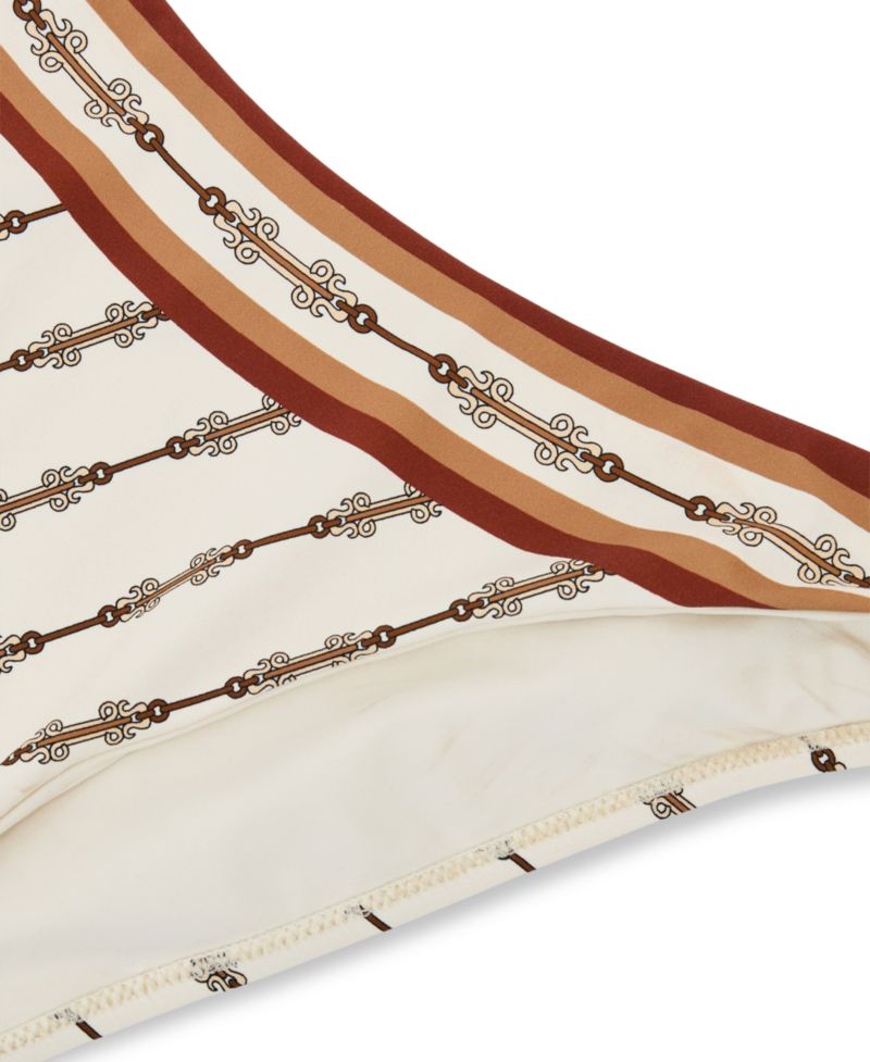 Women's Johannah Chain-Print Fixed-Side Bikini Bottoms