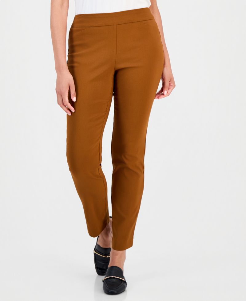 Petite Tummy-Control Cambridge Stretch Slim-Leg Pants