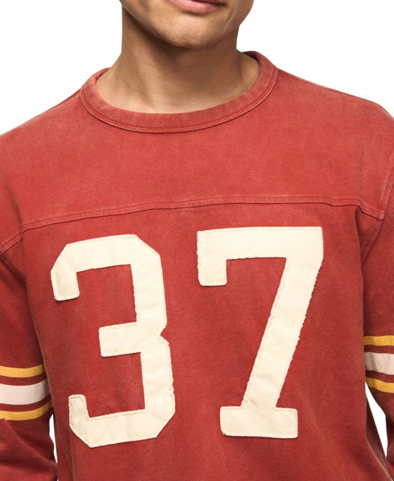 Men's Long-Sleeve Football Crewneck T-Shirt