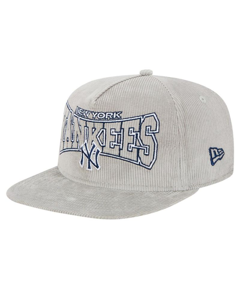 Men's Gray New York Yankees Corduroy Golfer Snapback Hat