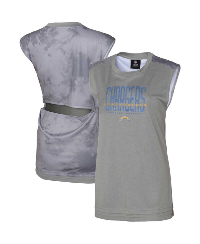 Women's Gray Los Angeles Chargers No Sweat Tank Top