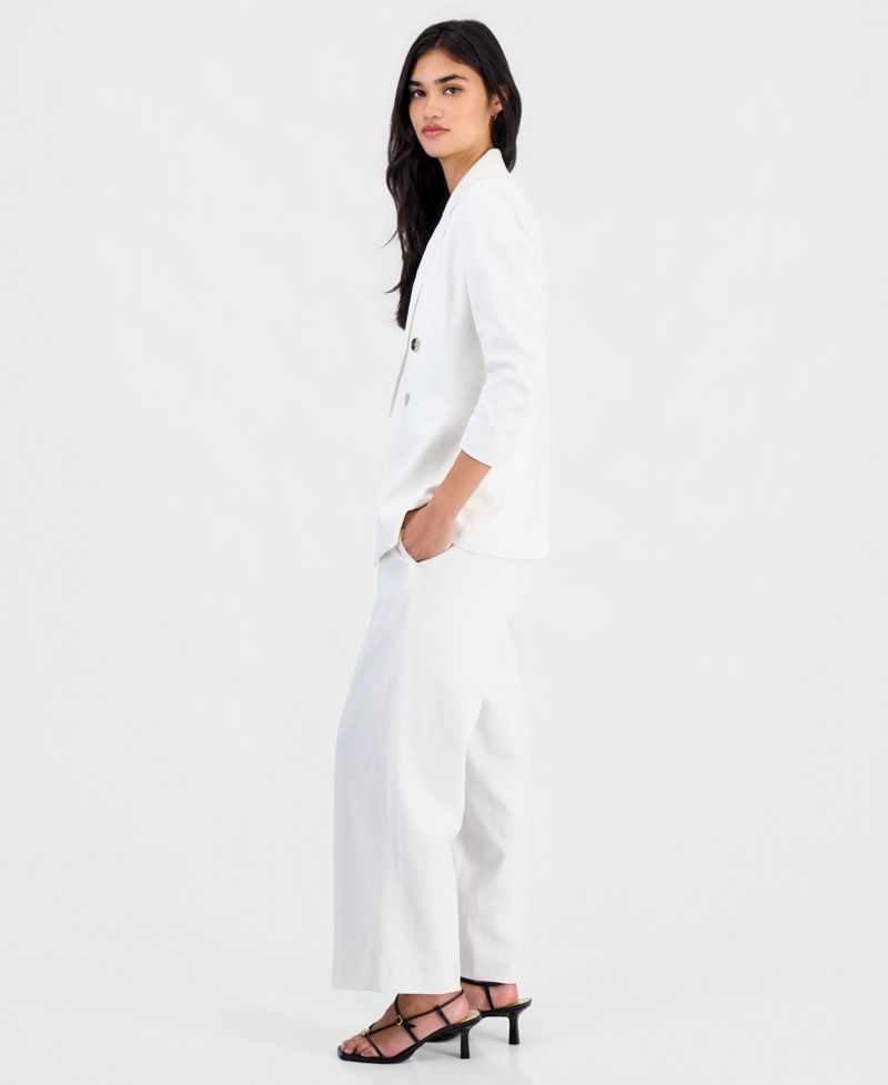 Women's Linen-Blend Button-Front Vest