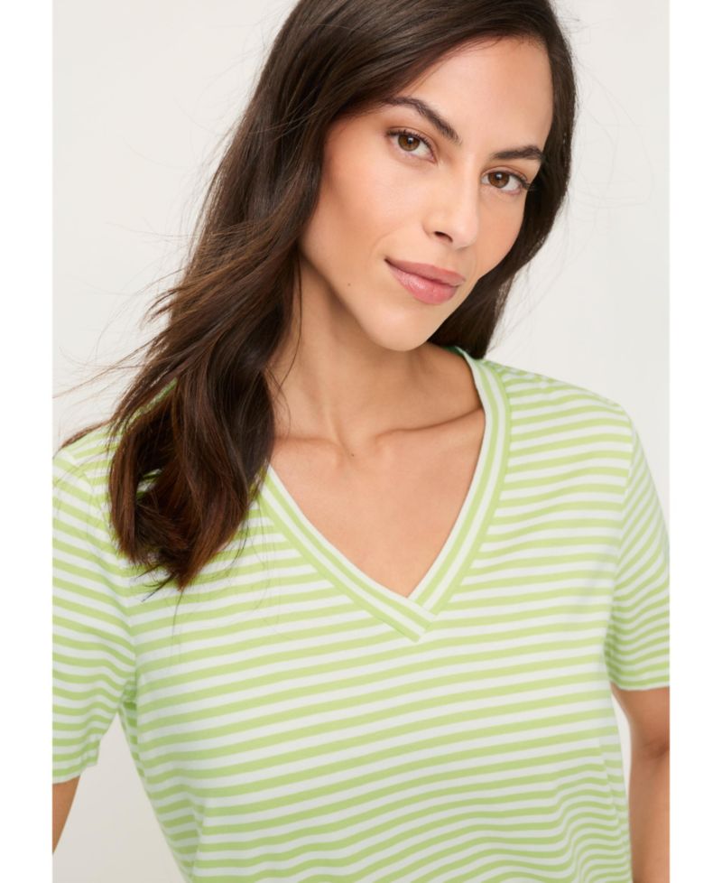 Women's Stripe V-Neck T-Shirt