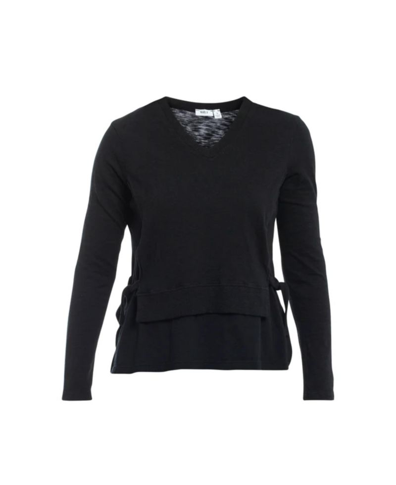 Women's Clothing Mixed Media Double Layer Long Sleeve Tee