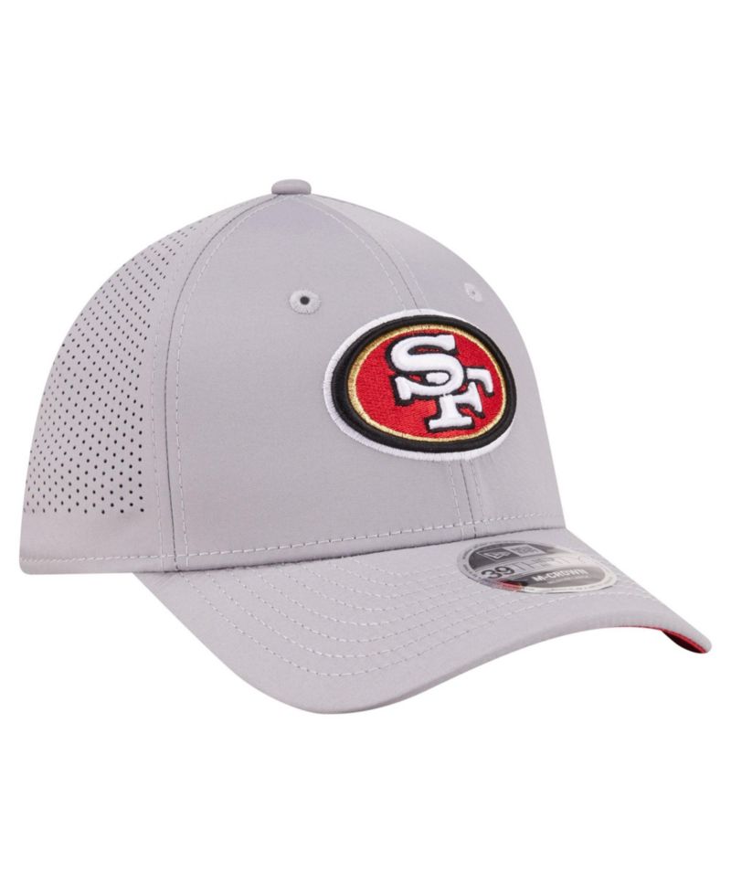 Men's Gray San Francisco 49ers Perforated 39THIRTY M-Crown Flex Hat