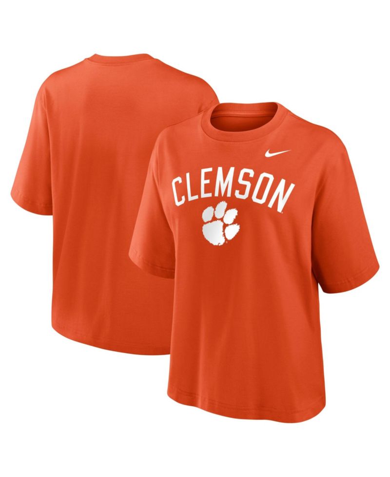 Women's Orange Clemson Tigers Arch Logo Boxy T-Shirt