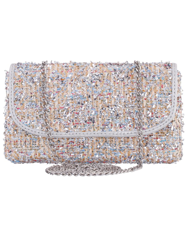 Cerise Metallic Tweed Mini Crossbody Handbag