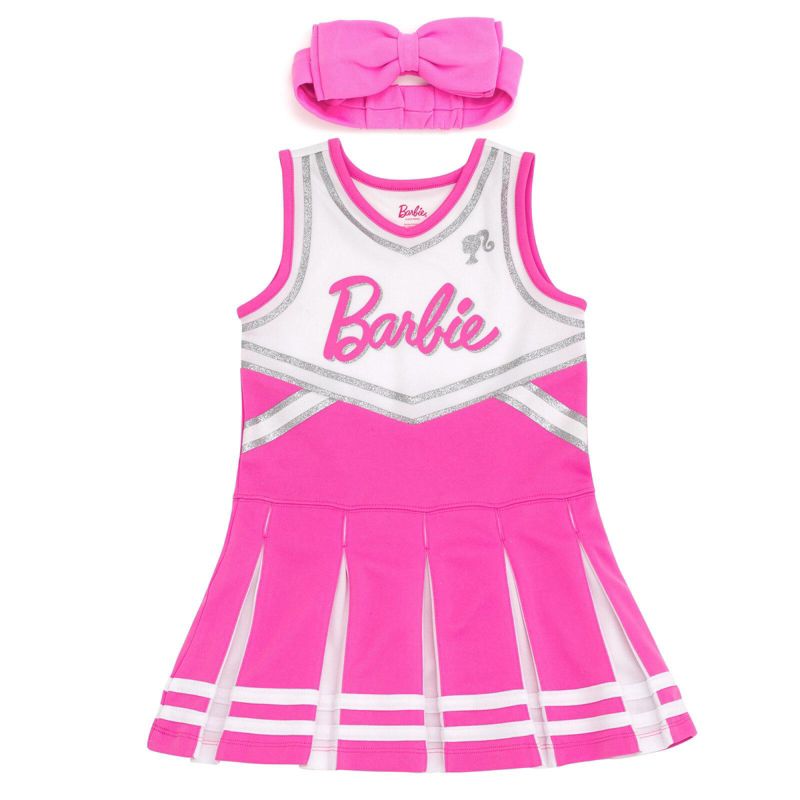 Girls Cheerleader Dress and Bow Outfit Set