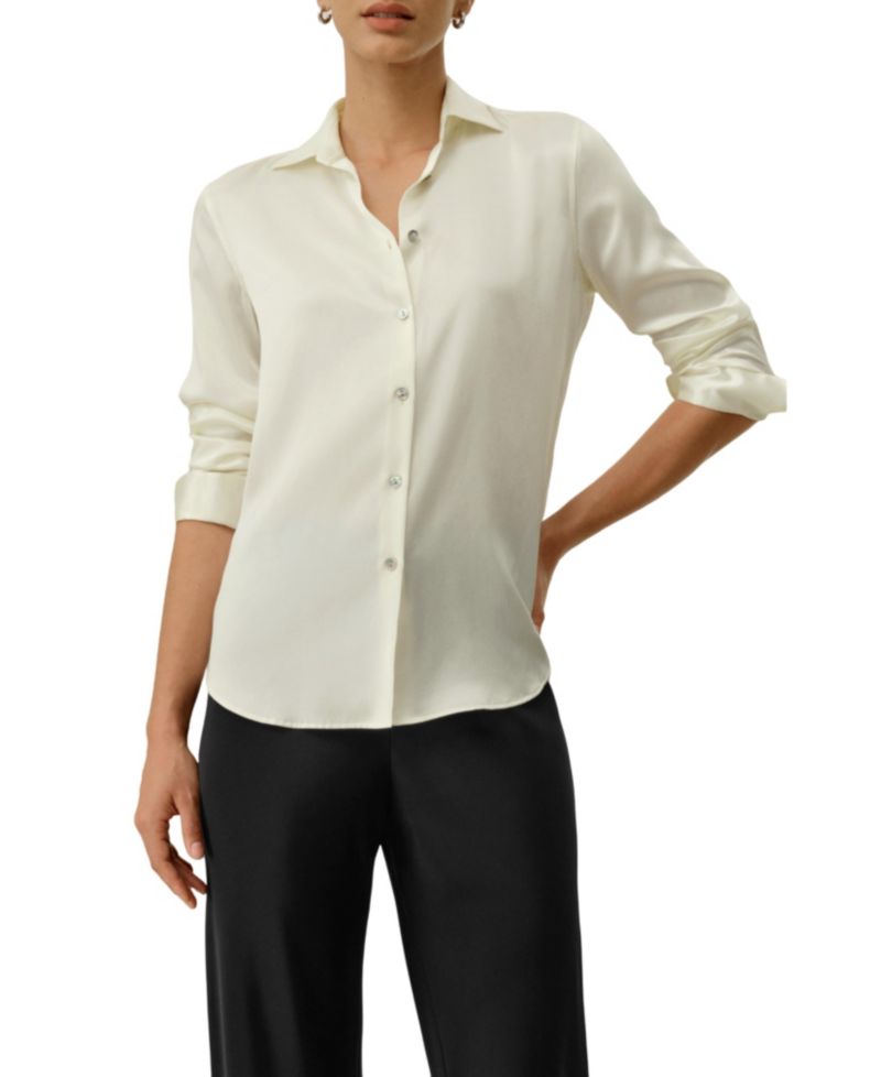 Women's Spread Collar Silk Shirt
