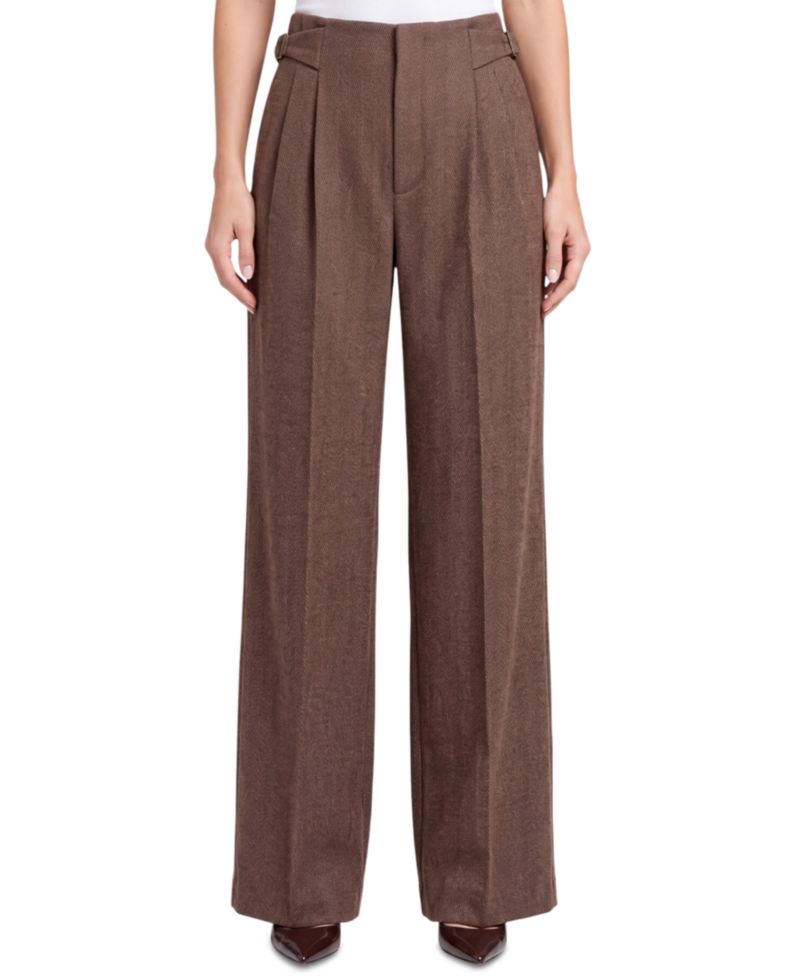 Women's High-Rise Pleated Wide-Leg Trouser
