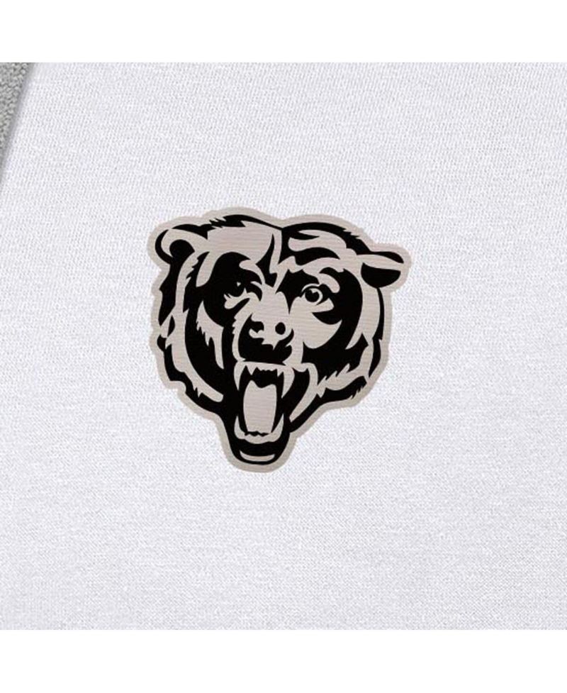 Men's White Chicago Bears Brushed Carbon Victory Pullover Hoodie