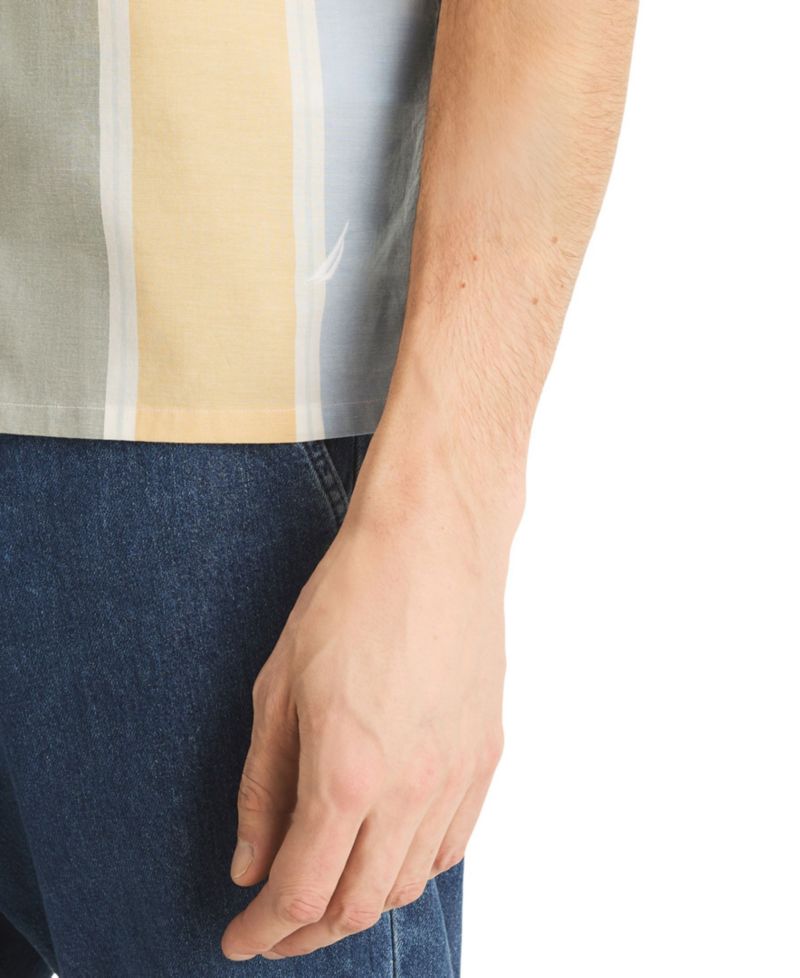 Men's Camp Collar Stripe Shirt