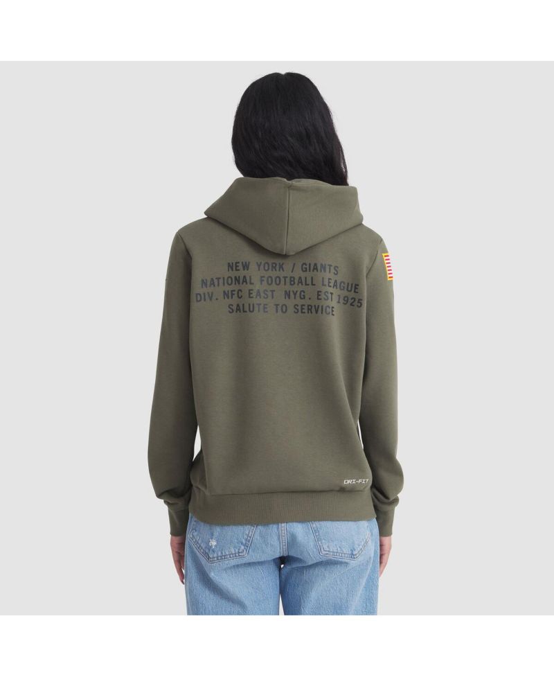 Women's Olive New York Giants 2025 Salute to Service Sideline Standard Issue Dri-FIT Hoodie