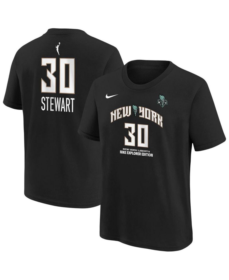 Big Boys and Girls Breanna Stewart Black New York Liberty Explorer Edition Player Name & Number T-Shirt