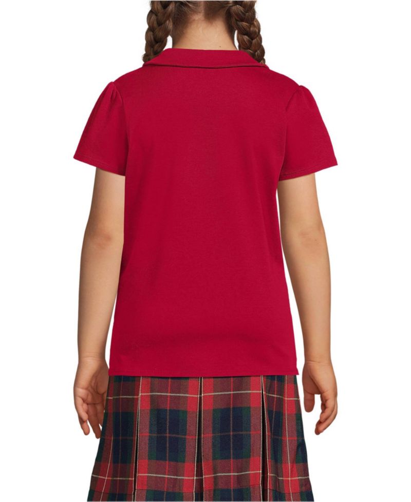 School Uniform Girls Short Sleeve Peter Pan Collar Polo Shirt