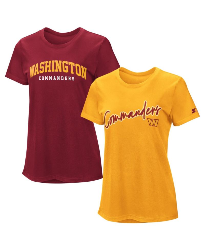 Women's Burgundy/Gold Washington Commanders Combo Pack T-Shirt