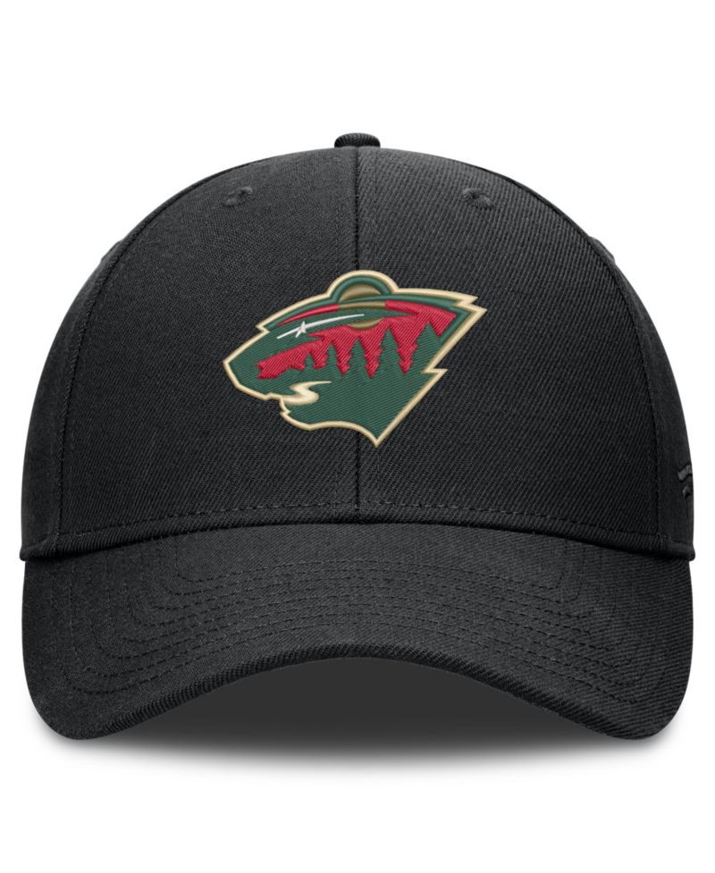 Men's Black Minnesota Wild Force Adjustable Hat